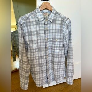 Faherty Blue White Gray Plaid Button Down Shirt Small